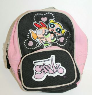 Vintage Powerpuff Girls Mini Backpack Festival Bag Bubbles,  Blossom,  Rare