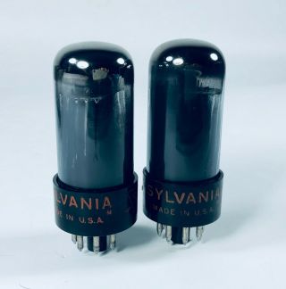 Vintage Pair Sylvania 6v6 6v6gta Chrome Top Audio Vacuum Tubes -