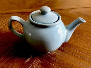 Vintage Price Kensington English Ceramic Powder Blue Teapot With Lid - Miniature