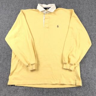 Vintage 90s Nautica Polo Shirt Adult 2xl Xxl Long Sleeve Rugby Mens Yellow Frat