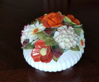 Vintage Royal Adderley Bone China Porcelain Flower Bouquet Bowl 3 3/4 " X 4 1/4 "