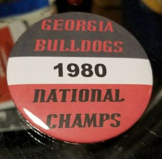 Georgia Bulldog Club Button 1980 National Champions Uga Vintage Sec Sugar Bowl