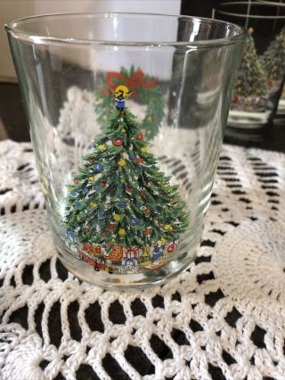 4 NOEL ON THE ROCKS Glass Tumblers SALEM CHINA CHRISTMAS EVE DON SCHRECKENGOST 3