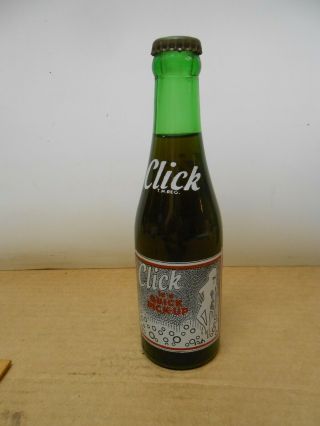 Vintage Spur Click Green Glass Soda Bottle Advertising