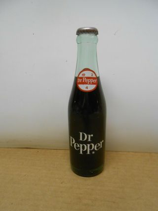 Vintage Dr Pepper Green Glass Soda Bottle Advertising 10 2 4