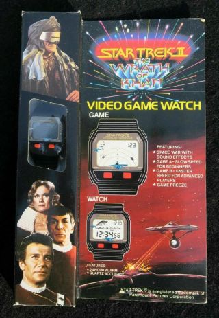 1982 Star Trek Ii Wrath Of Khan Video Game Watch,  Collins Industrial Co - Boxed