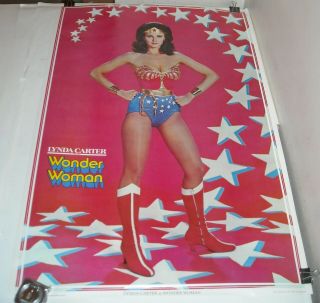 Rolled 1977 Lynda Carter As Wonder Woman Photo Pinup Poster Dc Comics Tv Series