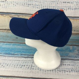 York Mets Vtg Logo Athletic Snapback Blue MLB Baseball Hat Cap 3
