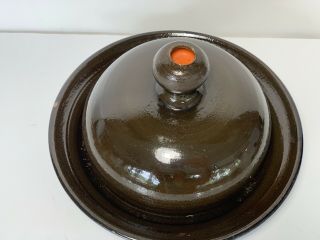 Vintage Glit Iceland Lava Art Pottery Covered Bowl Signed