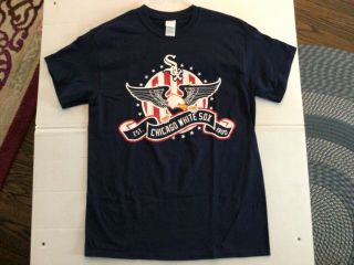 Vtg Chicago White Sox Est.  1900 Eagle Navy Graphic Gildan T Shirt Sz M - Cool