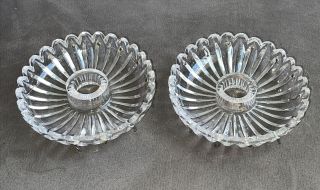 Rare Pair Antq French Baccarat Glass Bobeches Candelabra Chandelier Parts