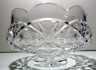 Rare House Of Waterford Crystal Scalloped Centerpiece Bowl 8 " Ireland