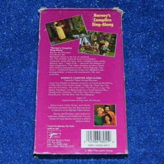 VTG BARNEY Dinosaur & The Backyard Gang BARNEY ' S CAMPFIRE SING - ALONG (VHS,  1990) 2