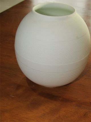 Bernardaud Limoges France White Bisque Porcelain Ribbed 5 " Vase