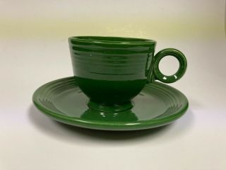 Fiesta Vintage Tea Cup And Saucer Forest Green 1951 - 1959