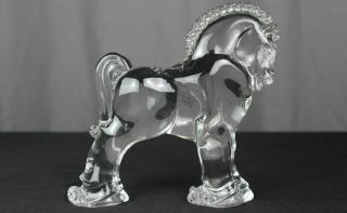 Heisey Animal Clydesdale Horse Clear Glass Figurine 7.  25 " Near
