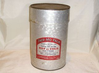 Ther - Mo - Pack Vintage Thermos Cooler - Quart Fruit Jar - L A Lockwood Co Chicago