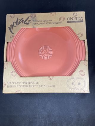 2 Nib Oneida Petals Terra - Cotta Dinner Plates 10 - 3/4 "