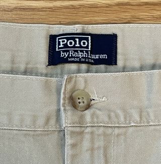 Vintage Ralph Lauren Polo Khaki Beige Chino Men’s Pants Size 40x30 Made In Usa