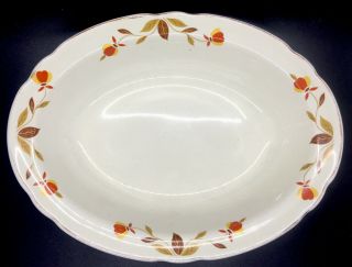 Vintage Superior Hall Quality Dinnerware Oval Serving Bowl Autumn Leaf.