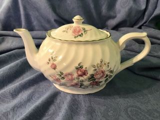 Vintage Arthur Wood & Son England Pink Rose Teapot W/lid 6305 Estate