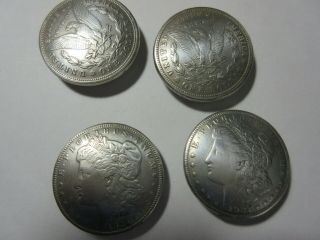 4 Vintage Faux Silver Dollar Metal Concho 