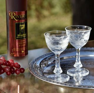 Vintage Moser Crystal Wine Cordials 1.  5 Oz Glass Port Wine Liquor Glasses
