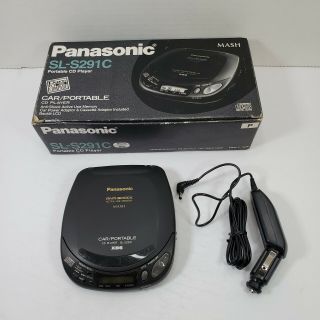 Vintage Panasonic Sl - S291c Portable/car Cd Player W/ Car Adaptor