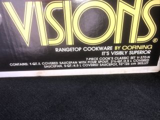 Visions Rangetop Cookware By Corning 7 Piece Set V - 370 - N 2