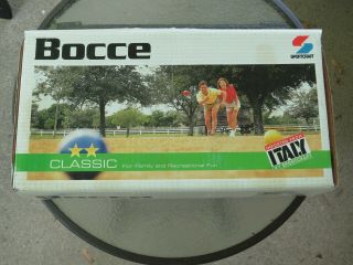 Vintage Sportcraft Classic Bocce Ball Set Italy Lawn Outdoor Game 01095