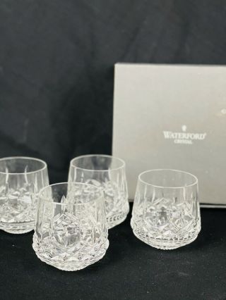 Waterford Crystal Lismore Roly Poly Old Fashioned Rocks Glass Tumblers Set 4 Box