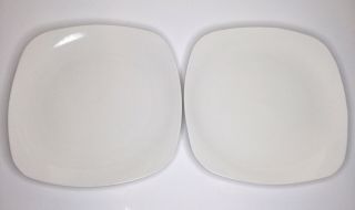 2 Royal Norfolk Square Ceramic Dinner Plate White Greenbrier International 11”