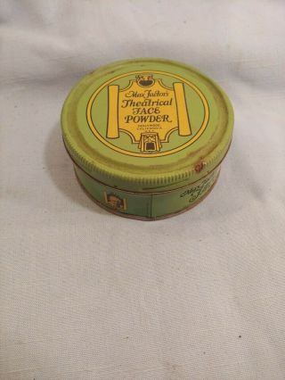 Vintage Max Factor Theatrical Face Powder Tin No.  9 Tint With Max Factor Puff