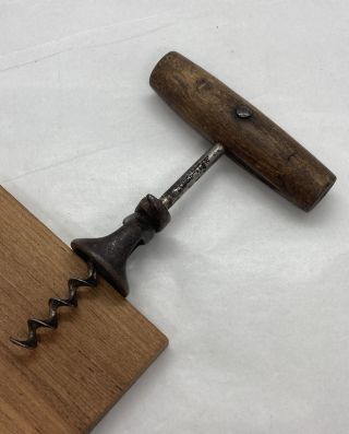 Vintage 1930 - 40’s Corkscrew Wood Handle William’s Marked,  Primitive 2