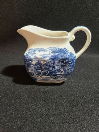 Liberty Blue Historic Colonial Scenes Creamer Paul Revere Made In England