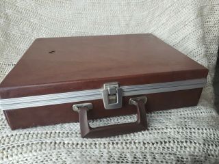 Vintage 36 Audio Cassette Tape Holder Storage Carry Case Brown Suitcase Vinyl