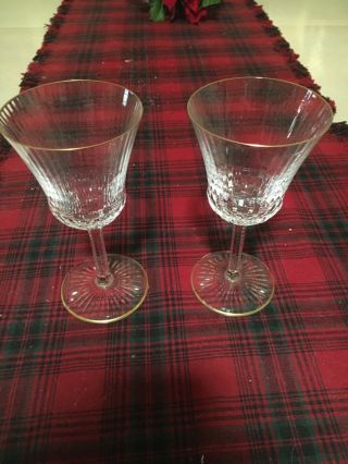 1 St Louis Crystal,  Apollo Gold Red Wine Glasses Pre - Owned 3
