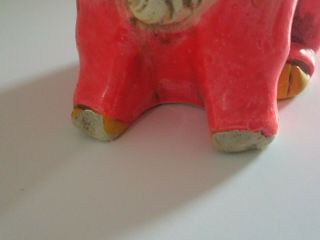 Vintage Brightly Colored Ferdinand Style Cow/Bull Chalkware Bank 3
