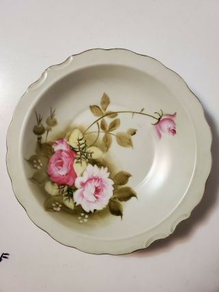 Lefton China Hand Painted Flowers Pitcher & Bowl Set 4578 Vintage 2