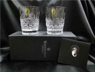 Waterford Crystal Lismore: Pair Double Old Fashioneds,  4 3/8 ",  12 Oz,  Box
