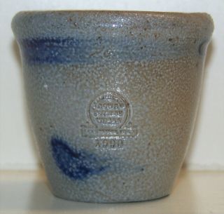 Rowe Pottery Wisconsin Mini Miniature Pot Crock Cobalt Blue Design 1990