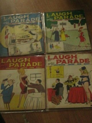 4 Vintage Laugh Parade Adult Comics Books Magazines 1960 