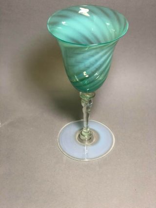 Steuben Opalescent Twisted Stem Wine Glass Undamagedk