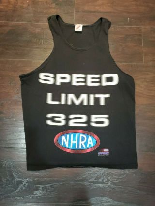 Vintage 90s Nhra Winston Drag Racing Tank T Shirt Sz L 325 Speed Limit Usa