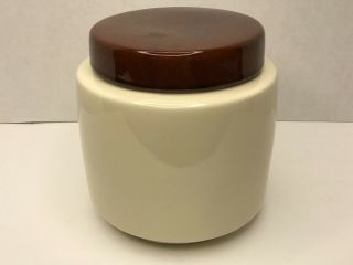 Vintage Mccoy Jar With Lid Cookie Flour Sugar 7½ " Tall Canister Cream Brown