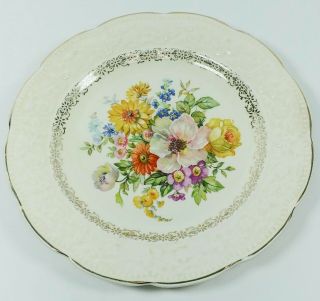 Vintage The Edwin M.  Knowles China - Co Made In The Usa 37 - 2 Floral Serving Plate