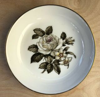 Royal Worcester Fine Bone China Coaster Trinket Dish Floral England 22k Gld Rim