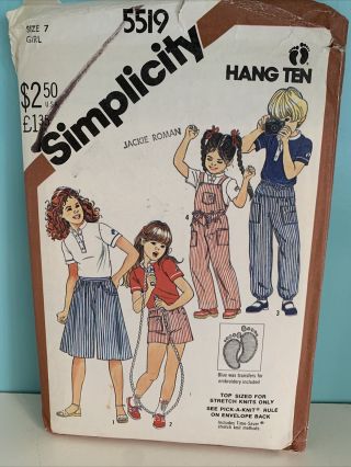Vintage 1980s Simplicity Hang Ten Girl 
