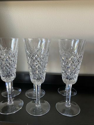 Waterford Alana Champagne￼ Stem Goblet Glass 7” Tall Set Of 6 Stem Goblets