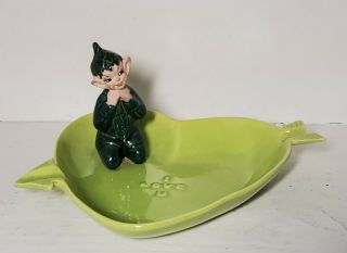 Vintage Mid Century Gilner Pixie Elf I Love You Dish Ashtray Japan